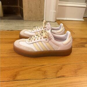Adidas Women's Beige and White Sambae